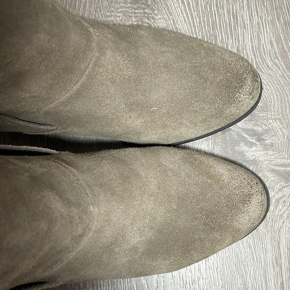 Me Too Zeus Suede Leather Heeled Ankle Boot Bootie Taupe Light Brown 7.5M - Picture 7 of 14